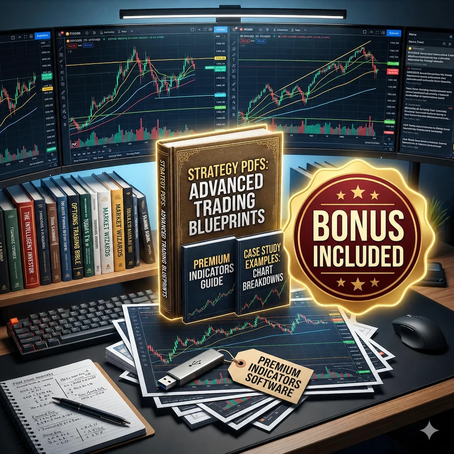 Bonus included: strategy PDFs, premium indicators guide and case study breakdowns